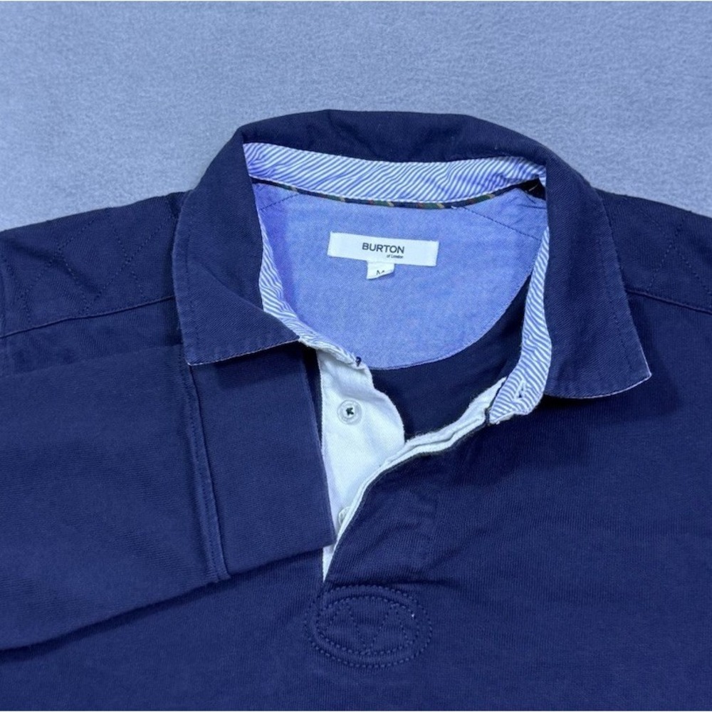 Burton Of London Polo Shirt Mens M Navy Pique Rugby University Of London